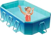 Foldable Non-Inflatable Kiddie Pool, Kid Pool Dog Pool, Non-Inflatable Kids' and Adults' Outdoor Swimming Pool, Outdoor Swimming Pool Foldable, Above Ground Pool for Backyard