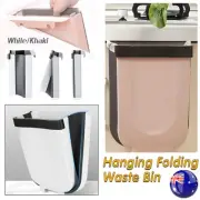 9L Hanging Bin Wall Mounted Folding Waste Bin Kitchen Dining Cabinet Trash Can