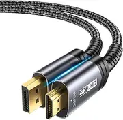 4K DisplayPort to HDMI Cable Adapter 1M, JSAUX DP to HDMI Male Video UHD 4K@30Hz/2K@60Hz/1080P@120Hz Nylon DP to HDTV Uni-Directional Cord for Dell, Projector, Desktop, AMD, NVIDIA, Lenovo, ThinkPad