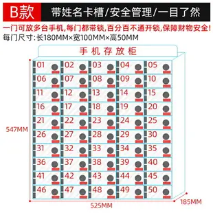 手機保管箱 手機存放櫃 手機櫃 客製化定做手機存放櫃桌面透明壓克力儲物收納盒管理工廠員工帶鎖保管箱『xy13832』