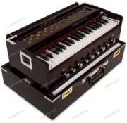Musical Instrument 9 Stopper Portable Harmonium 3 1/2 Octave Double 2 Reed Set