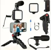 Phone Vlogging Kit & Tripod With LED Video Light. Great For Streaming & YouTube