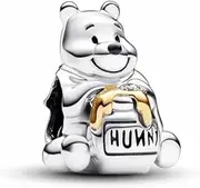 [Generic] Disney 100th Anniversary winnie The Pooh Charm 925 Sterling Silver Pendant Charm Compatible with Pandora Charms,and Many Other UK Charm Bracelets., Metal
