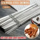 Stainless Steel Barbecue Metal Skewers Flat Needle BBQ Tools Kebab Stick 27CM AU