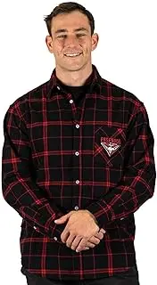 AFL 'Mustang' Flannel Polo - Essendon Bombers - Flanno Shirt - Flannelette