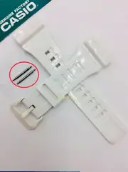 Genuine Casio Tough Solar AQ-S810WC-7 resin watch band glossy white + PINS