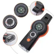 SURVIVAL WHISTLE/COMPASS/THERMOMETER/LIGHT/MAGNIFIER/MIRROR/STORAGE 7-IN-1