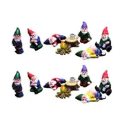 18Pcs Miniature Funny Garden Drunk Gnomes Mini Dwarf Garden Gnome Statues Decoration