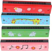 OFFSCH 16-hole Boys and Girls Harmonica Set Musical Instruments for Toddlers Beginners and Adults Wooden Harmonicas Portable and Compact