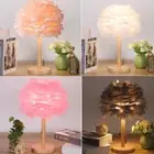Elegant Feather Table Desk Lamp Modern Bedside Night Light Bedroom Decor Gift AU