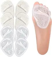 Premium Metatarsal Pads for Women- Silicone Ball of Foot Cushion Inserts for All Day Pain Relief (Light apricot+transparent)