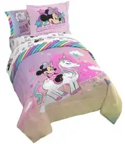 Jay Franco Disney Minnie Mouse Unicorn Dreams 5 Piece Twin Bed Set - Includes...