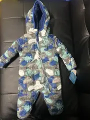 Boys Dinosaur Print Snowsuit 0-3 Months