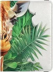 [Amooorous] 3d Hole White Wall Animal Giraffe Leather decorative waterproof passport holder for travel Vaccine Case Protector Cover Document Organizer Holder Accessories Waterproof, 3D hole white wall animal