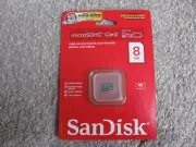 Brand New SanDisk 8GB Class 4 microSDHC Memory Card SDSDQ-008G-A11M
