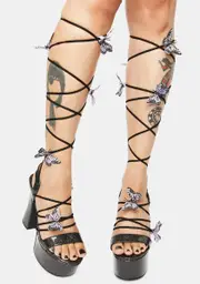 [HOROSCOPEZ] Night Sparkle Pixie Queen Lace-Up Heels