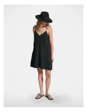 [Decjuba] Lillian Linen Blend Mini Dress in Black