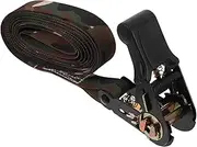 Generic Heavy Duty Ratchet Straps Tension Cargo Tie Down Straps for Truck Trailer for Motorcycle and Car Roof Moving Long Camouflage Design