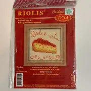 Riolis Counted Cross Stitch Dolce Vita Cherry Cake Pie Embroidery Kit NIP needle