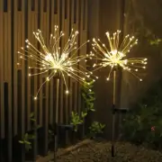 2 Pack Solar Garden Lights, 120 LED Solar Firework Lights Outdoor, Decorative St