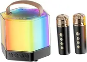 VINTORKY Karaoke Machine Microphone Mini Speaker Set for Home Entertainment for Parties