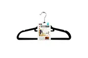 144 x Black Velvet Coat Hangers Clothes Pants Closet Nonslip Space Saving Anti-slip