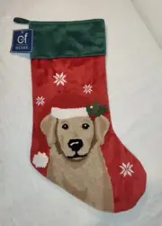 Christmas Stocking Labrador puppy NWT, Santa Hat, Holiday, Dog, Pet