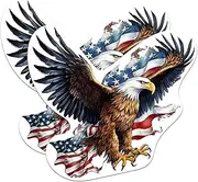 (2 Pack) Bald Eagle American Flag Patriotic Magnets - USA American Pride - 5 Inches On Longest Side - Premium Magnet - for Cars, Refrigerators, Toolboxes - Made in USA - MAG2235