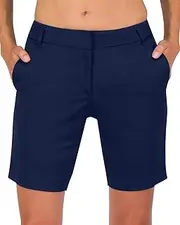 [Three Sixty Six] Womens Bermuda Golf Shorts - Quick Dry Active Shorts with Pockets, Athletic and Breathable - 8 ½ Inch Inseam