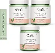 Laugha 00% Organic Curry Leaves Powder | Kadi Patta Powder | Curry Leaf Powder for Skin | Natural Hair Care, 100 Grams (Pack Of 3 Jar 300 gm)