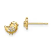 14k 14kt Yellow Gold Madi K Bird CZ Stud Earrings