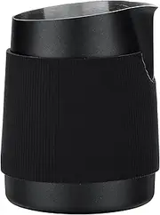 Normcore Handleless Milk Pitcher with Sharp Spout - Espresso Steaming Pitcher - 18/8 Stainless Steel Milk Frothing Jug, Black Non-Stick - Premium Barista Tools - Black - 15.2 oz (450 ml)