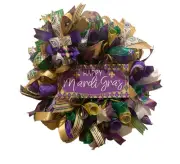 Mardi Gras wreath,Happy Mardi Gras wreath,Mardi Gras Decor,Fat Tuesday wreath
