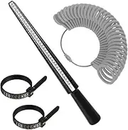 Accmor Ring Sizer Measuring Tool, Size Measurement Making Kit, Plastic Jewelry Mandrel & Gauge, Finger Sizing Belt, Four Size Stick for Jewelry Making