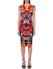 NWT TED BAKER Bismii Toucan Print Multicolor Tropical Bodycon Dress Back Zip 2