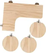FONDOTIN 4Pcs Hamster Wooden Jumping Platforms Safe Chinchilla Cage for Animals Fun Exercise Boards for Hamsters and Mice for Nesting and Resting Activities