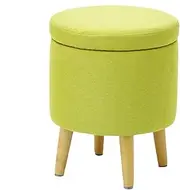 Round Storage Ottoman,Storage Stool,Round Upholstered Footstool,Change Shoes Bench,Round Foot Rest Stool,for Living Room,Bedroom,Children's Room
