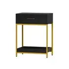 Artiss Bedside Table Drawers Side Shelf Bedroom Nightstand Black Furniture New