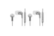 2x Moki Noise Isolation In-Ear Earphones 3.5mm Headset Mic Volume Control White