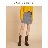 在飛比找蝦皮購物優惠-Cache Cache Houndstooth 復古迷你裙