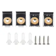 FRAMELESS UNFRAMED BATHROOM MIRROR WALL CLIPS, BRACKETS, CLAMP FIXING KIT - NEW