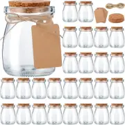 Suclain 50 Pack Glass Favor Jars with Cork Lid 3.4 Oz Small Glass Bottles Jars w