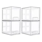 Vtopmart 4 Pack Stackable Storage Drawers, 6.6''Tall Acrylic Bathroom Makeup ...