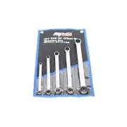 SP Tools 5Pcs Double Ring Spanner Set - 40 Degree Offset SAE Wrench Cr-V Steel
