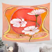 Art Deco Cosmos White Flowers Tapestry