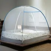 Mosquito Net Bed, Folding Mosquito Net Door Tent, Pop-Up Mosquito Net for Double Bed, Insect Fly Screen Curtain for Camping Travel Home Outdoor,Blue,for 1.2m Bed
