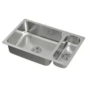HILLESJÖN inset sink 1 1/2 bowl, stainless steel, 75x46 cm