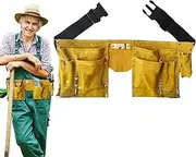 [Generic] Tool Bag,Garden Work Bag | Cleaning Organizer Bag With Adjustable Strap, PU Leather Work Apron for Indoor Outdoor Gardening