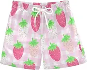 [RPLIFE] Boys Swim Trunks, Anti-Chafe Swim Trunks Boys 2 T, Cute Strawberries Pink