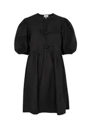 Ganni Cotton-poplin Mini Dress - Black - 38 (UK10 / S) 38 (UK10 / S)